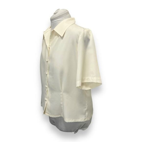Christie & Jill Vintage Womens Dressy Short Sleeve Button Up Blouse Size 16 - Picture 2 of 7